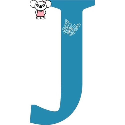 "J" betű matrica, kék