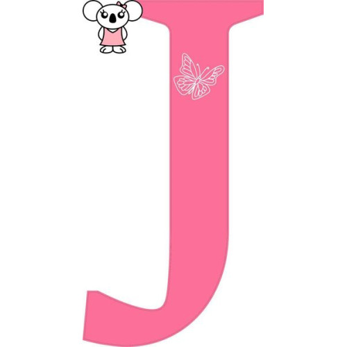 "J" betű matrica, pink