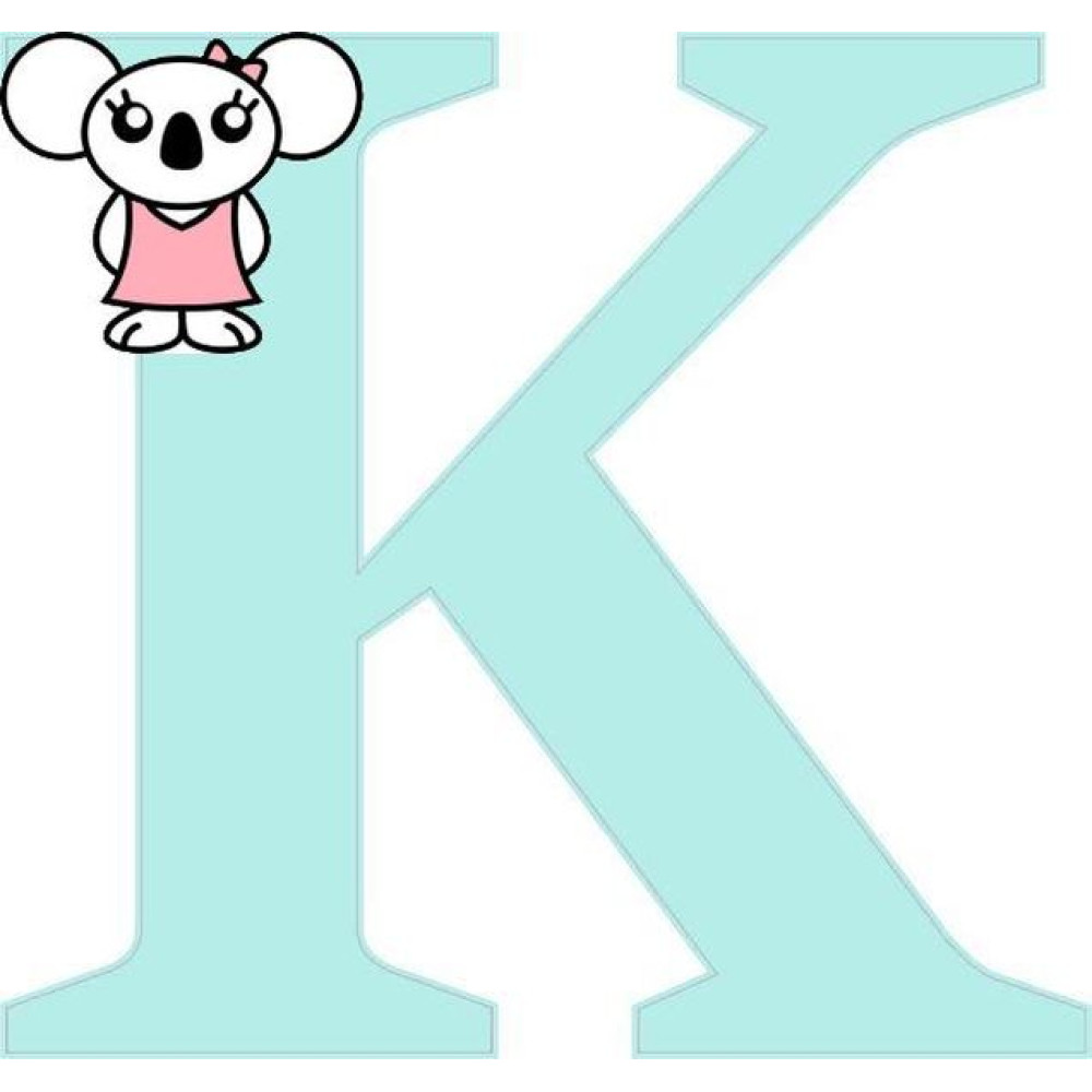 "K" betű matrica, világos menta "K" betű matrica, világos menta