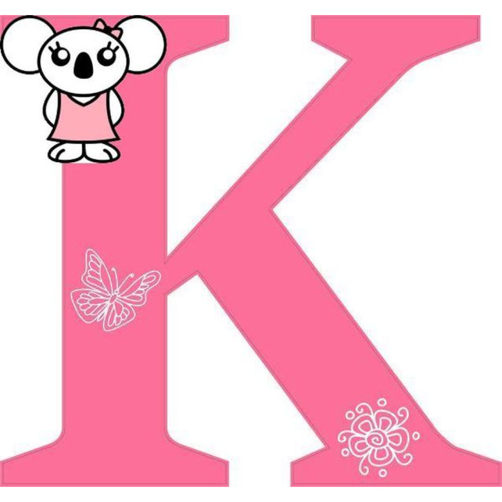 "K" betű matrica, pink