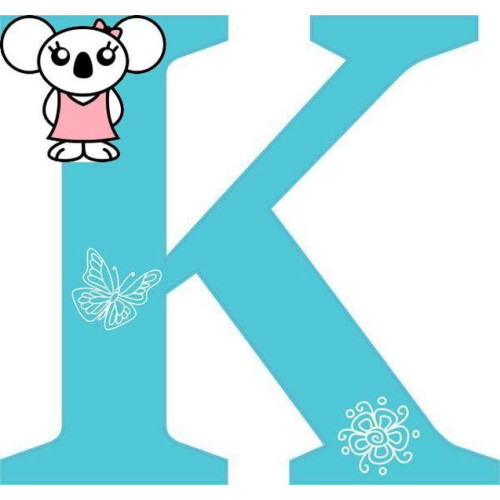"K" betű matrica, türkiz