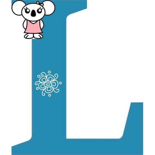 "L" betű matrica, kék