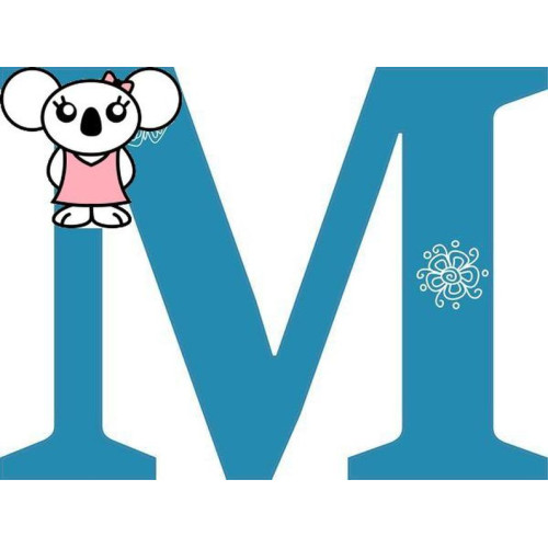 "M" betű matrica, kék