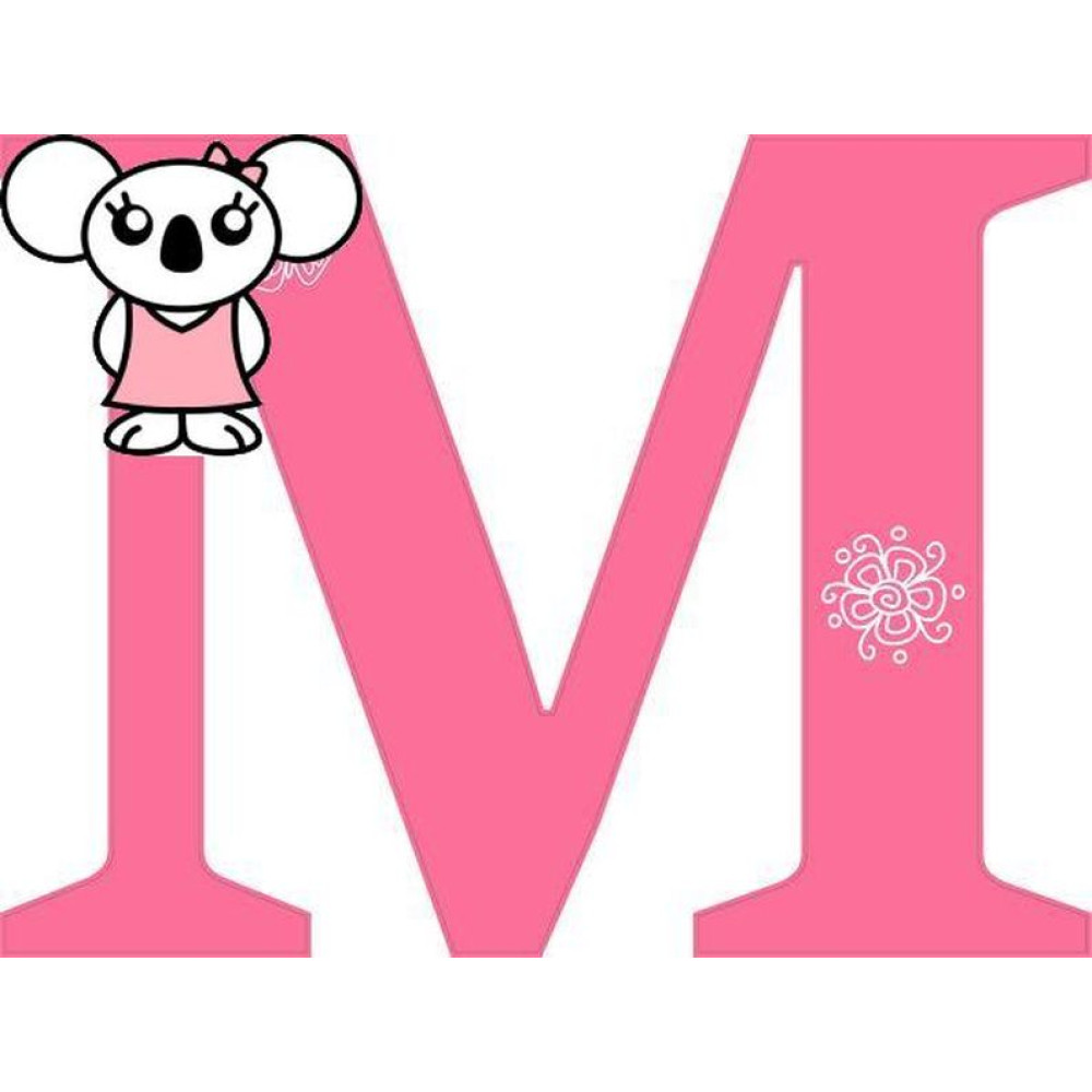 "M" betű matrica, pink