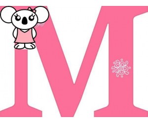 "M" betű matrica, pink