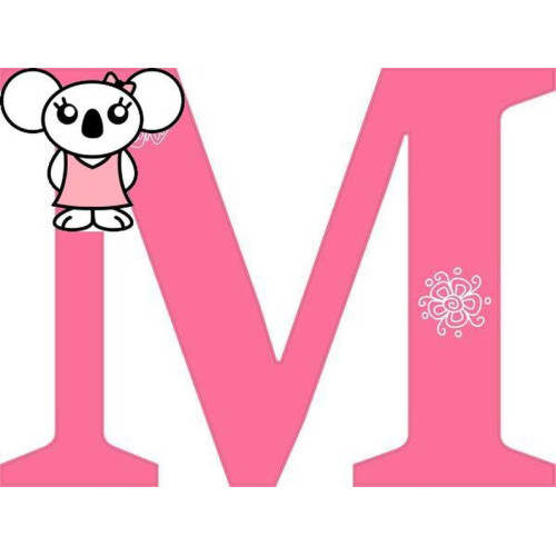 "M" betű matrica, pink