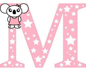 "M" betű matrica, rózsaszín
