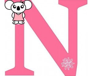 "N" betű matrica, pink