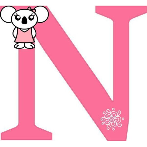 "N" betű matrica, pink