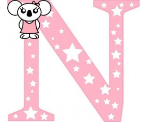 "N" betű matrica, rózsaszín