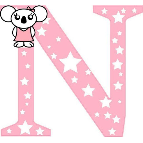 "N" betű matrica, rózsaszín