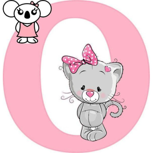 "O" betű matrica, rózsaszín