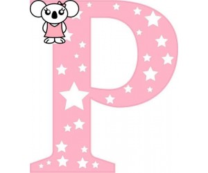 "P" betű matrica, rózsaszín