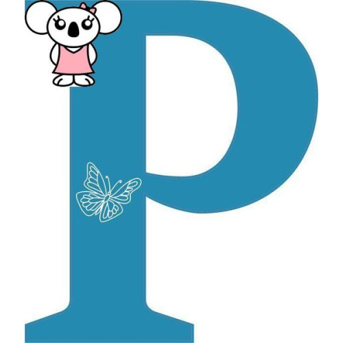 "P" betű matrica, kék