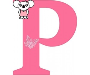 "P" betű matrica, pink