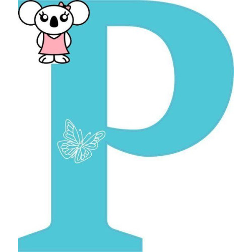 "P" betű matrica, türkiz