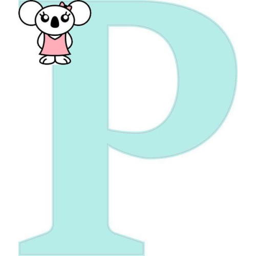 "P" betű matrica, világos menta