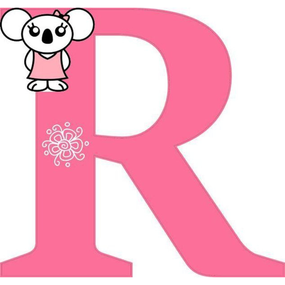 "R" betű matrica, pink "R" betű matrica, pink