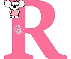 "R" betű matrica, pink