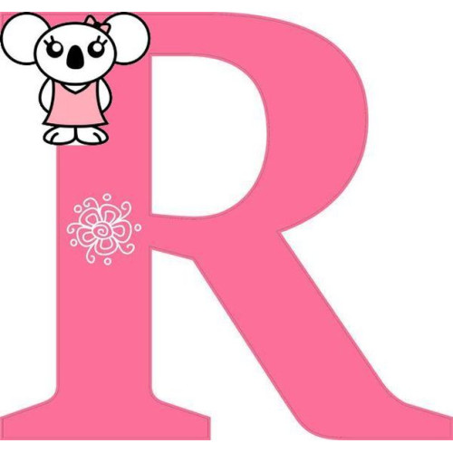 "R" betű matrica, pink