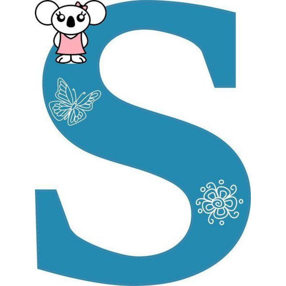 "S" betű matrica, kék
