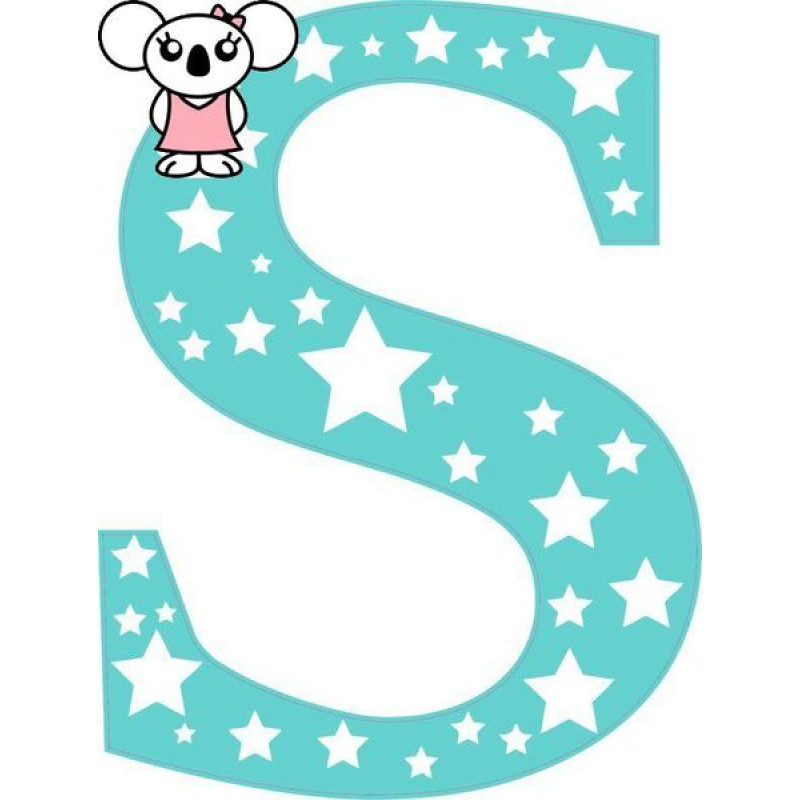 "S" betű matrica, menta