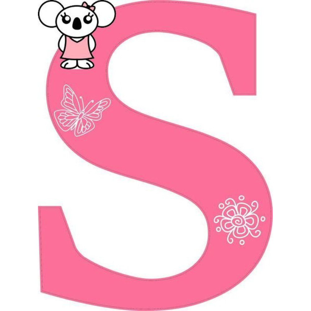 "S" betű matrica, pink