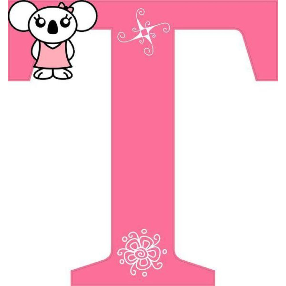 "T" betű matrica, pink "T" betű matrica, pink