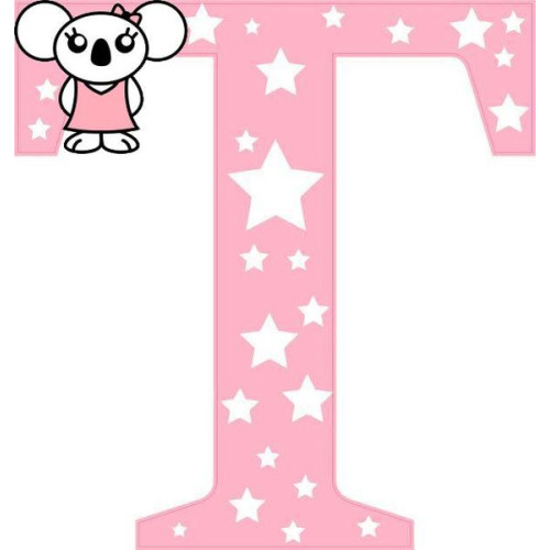 "T" betű matrica, rózsaszín