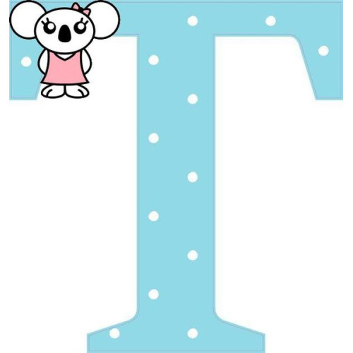 "T" betű matrica, világoskék