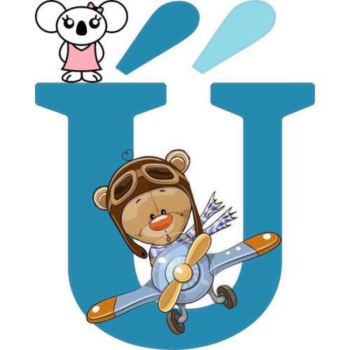 "Ú" betű matrica, kék