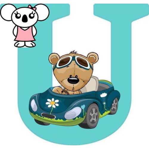 "U" betű matrica, menta