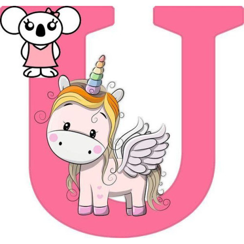 "U" betű matrica, pink