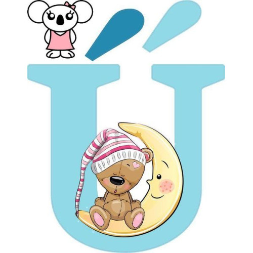 "Ú" betű matrica, világoskék