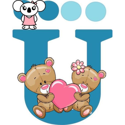 "Ü" betű matrica, kék