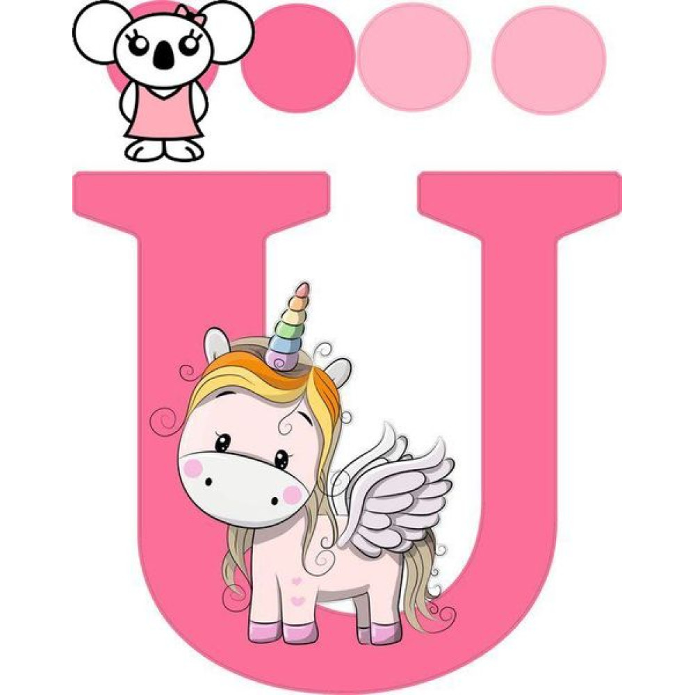 "Ü" betű matrica, pink "Ü" betű matrica, pink