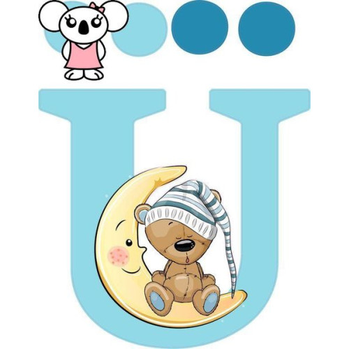 "Ü" betű matrica, világoskék