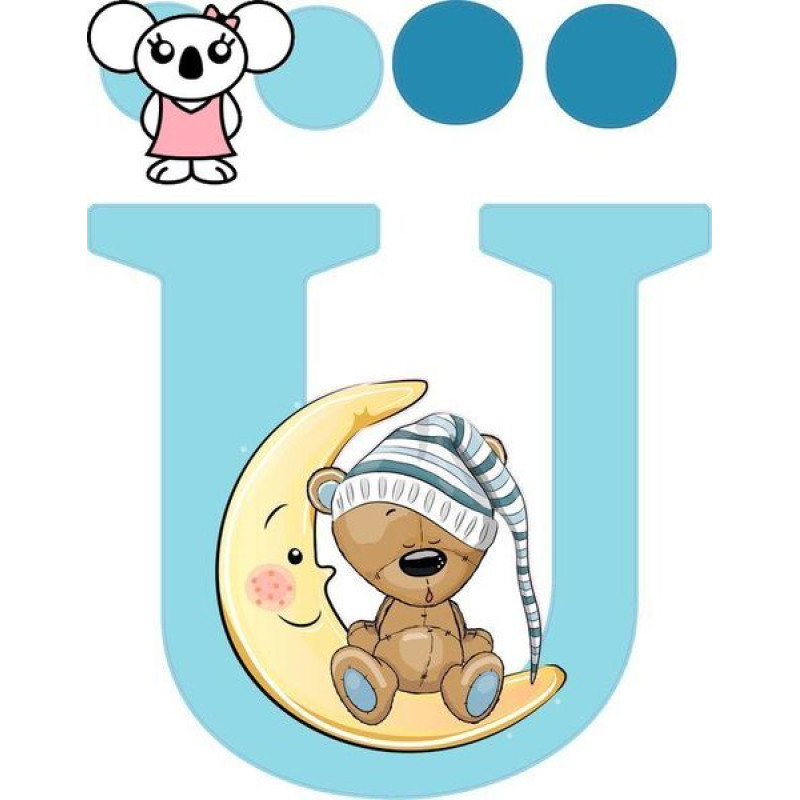 "Ü" betű matrica, világoskék