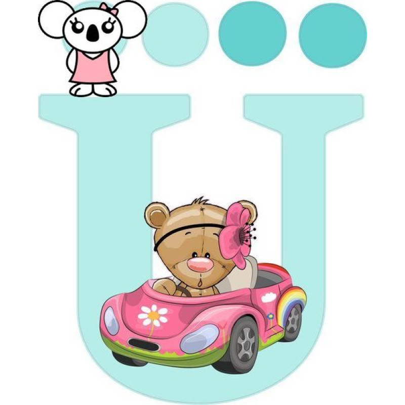 "Ü" betű matrica, világos menta