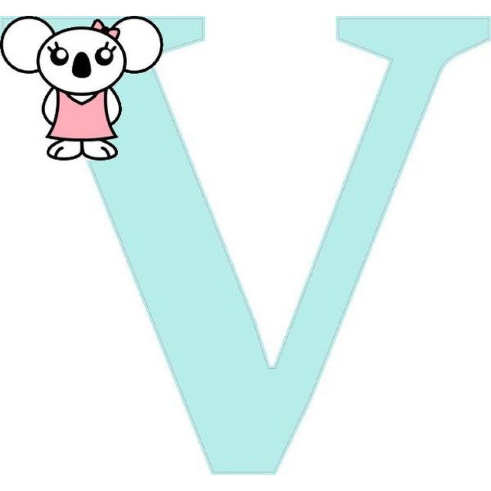 "V" betű matrica, világos menta