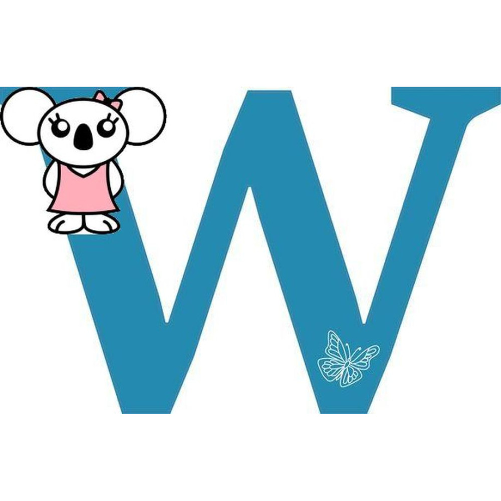 "W" betű matrica, kék