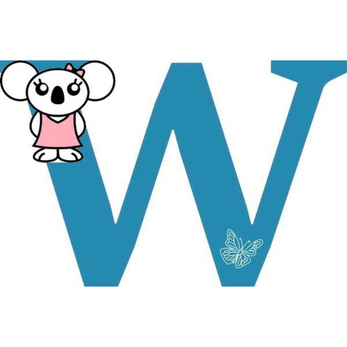 "W" betű matrica, kék