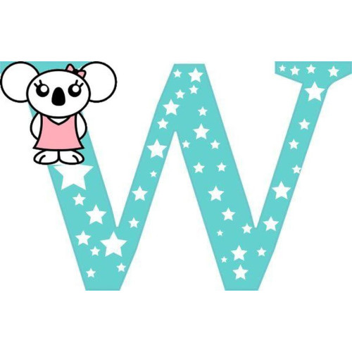 "W" betű matrica, menta