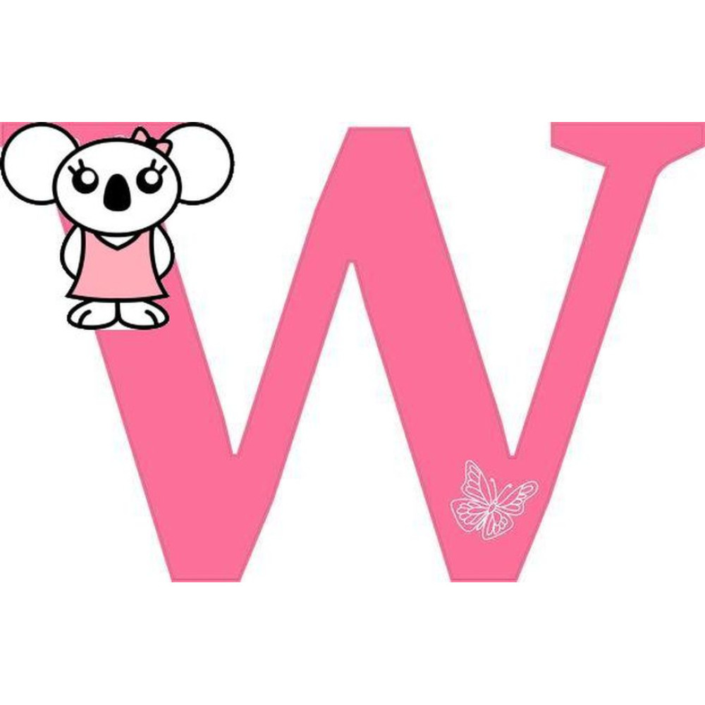 "W" betű matrica, pink "W" betű matrica, pink
