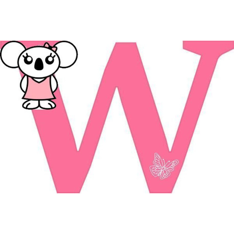 "W" betű matrica, pink