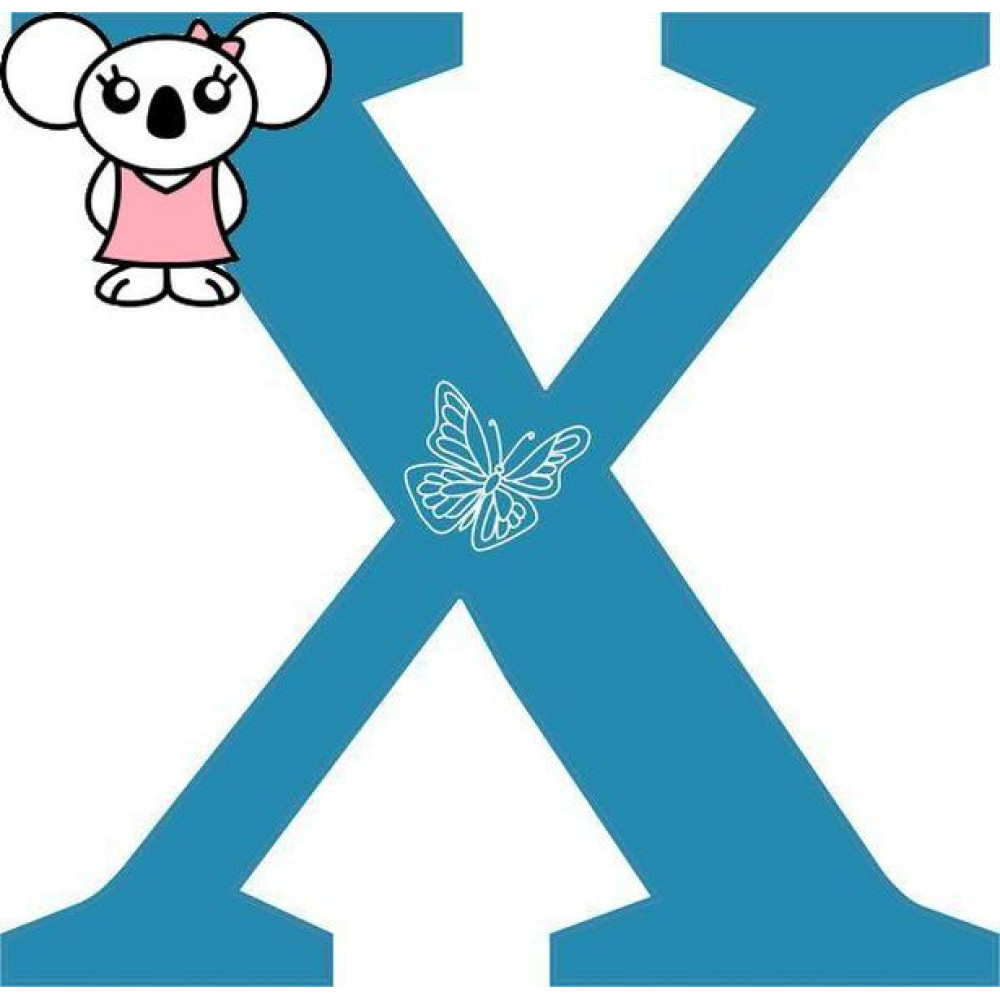 "X" betű matrica, kék "X" betű matrica, kék