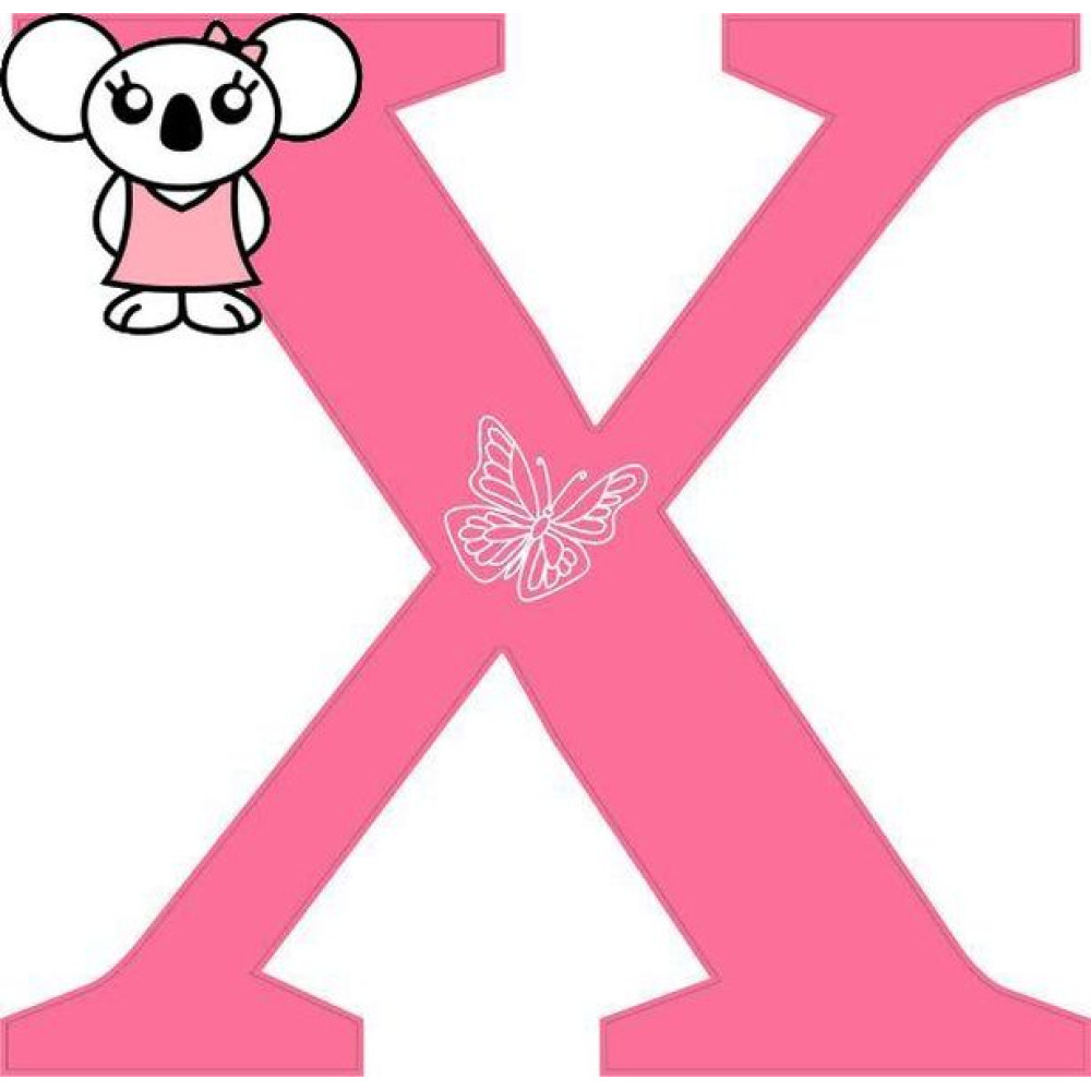 "X" betű matrica, pink