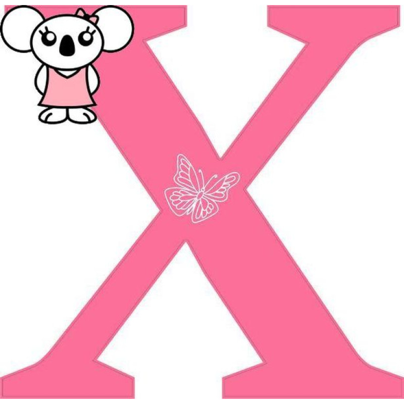"X" betű matrica, pink