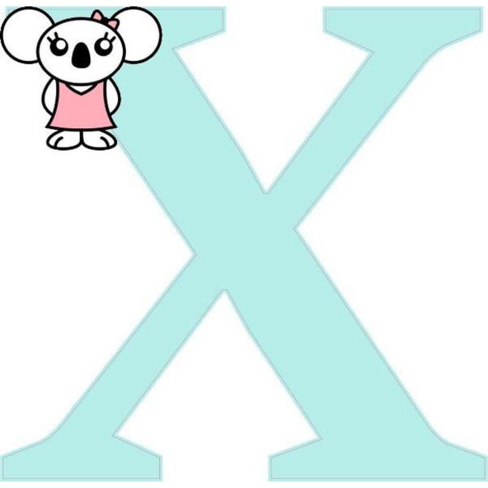 "X" betű matrica, világos menta