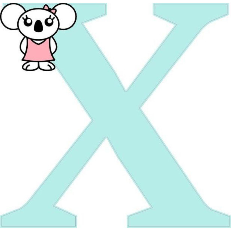 "X" betű matrica, világos menta